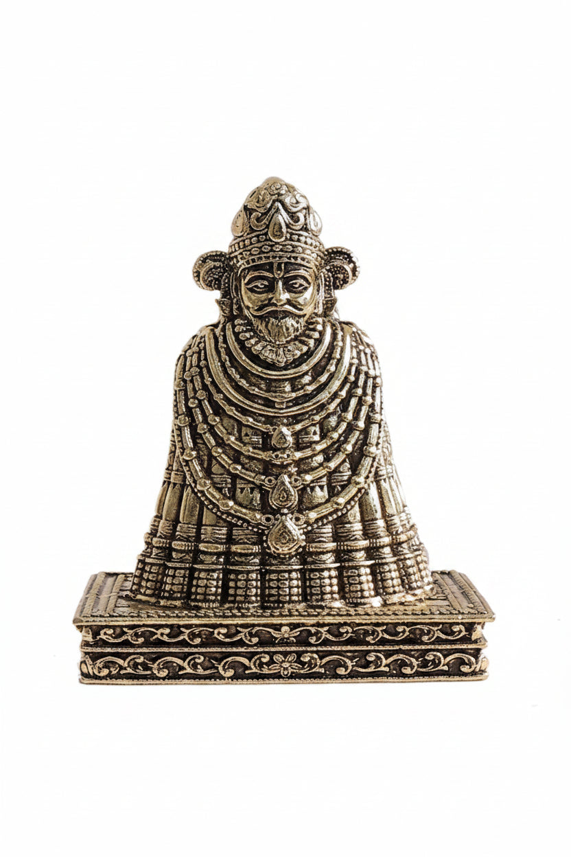 Mani Monk Brass Khatu Shyam Idol - 1.2 Inch - Haare Ka Sahara for Home, Office and Puja Room