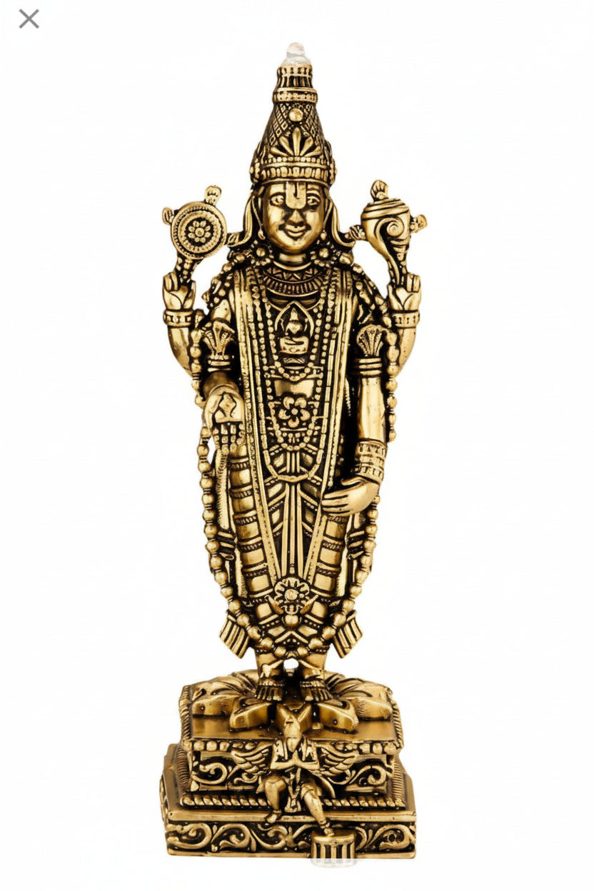 Mani Monk Brass Lord Venkateswara Tirupati Balaji Idol - 1.1 Inch - Sacred Murti for Home, Office and Puja Room
