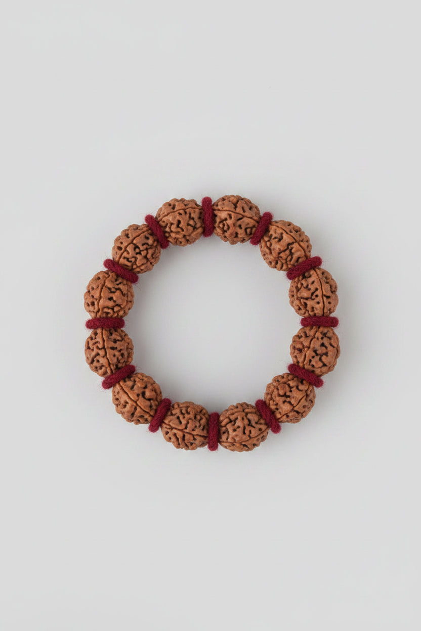 Mani Monk Moon Aura 2 Mukhi Bracelet with Woolen Spacers