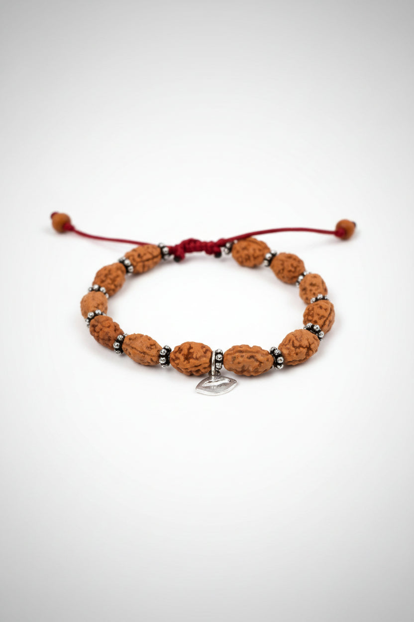 Mani Monk Moon Chakra 2 Mukhi Bracelet with Silver Chakri
