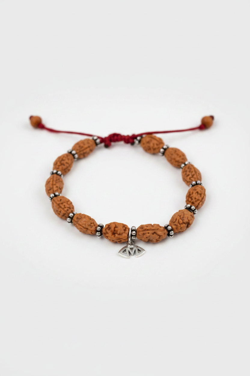 Mani Monk Moon Chakra 2 Mukhi Bracelet with Silver Chakri