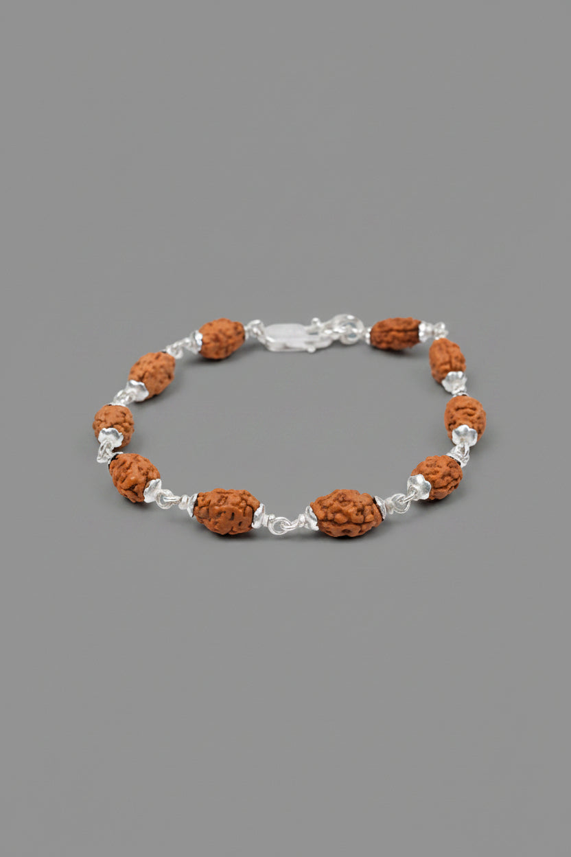  Mani Monk Moon Java Bracelet with Silver Caps – 8 mm 2