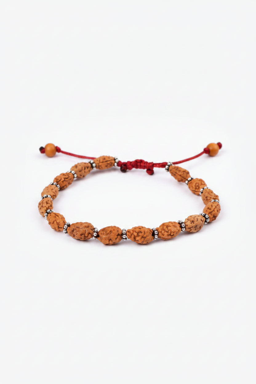 Mani Monk Moon Java Bracelet with Silver Chakri – 8 mm-2