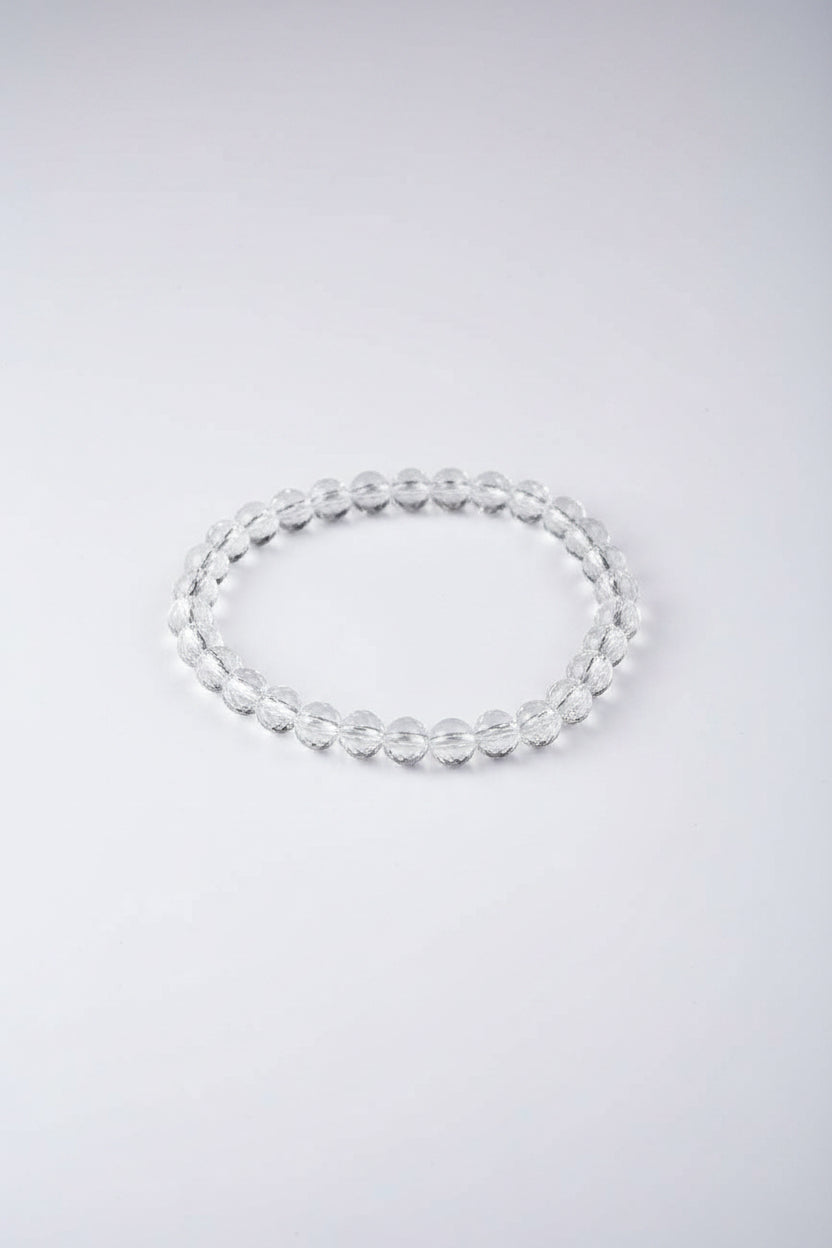 Mani Monk Pure Faceted Sphatik Bracelet in Elastic – 8 mm