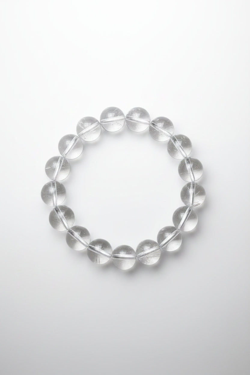 Mani Monk Pure Round Sphatik Bracelet in Elastic – 8 mm
