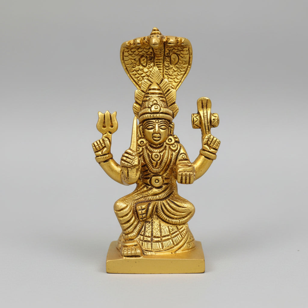 Mariyamman Brass Murti Handcrafted Idol 4.3 Inch for Home Temple and Puja