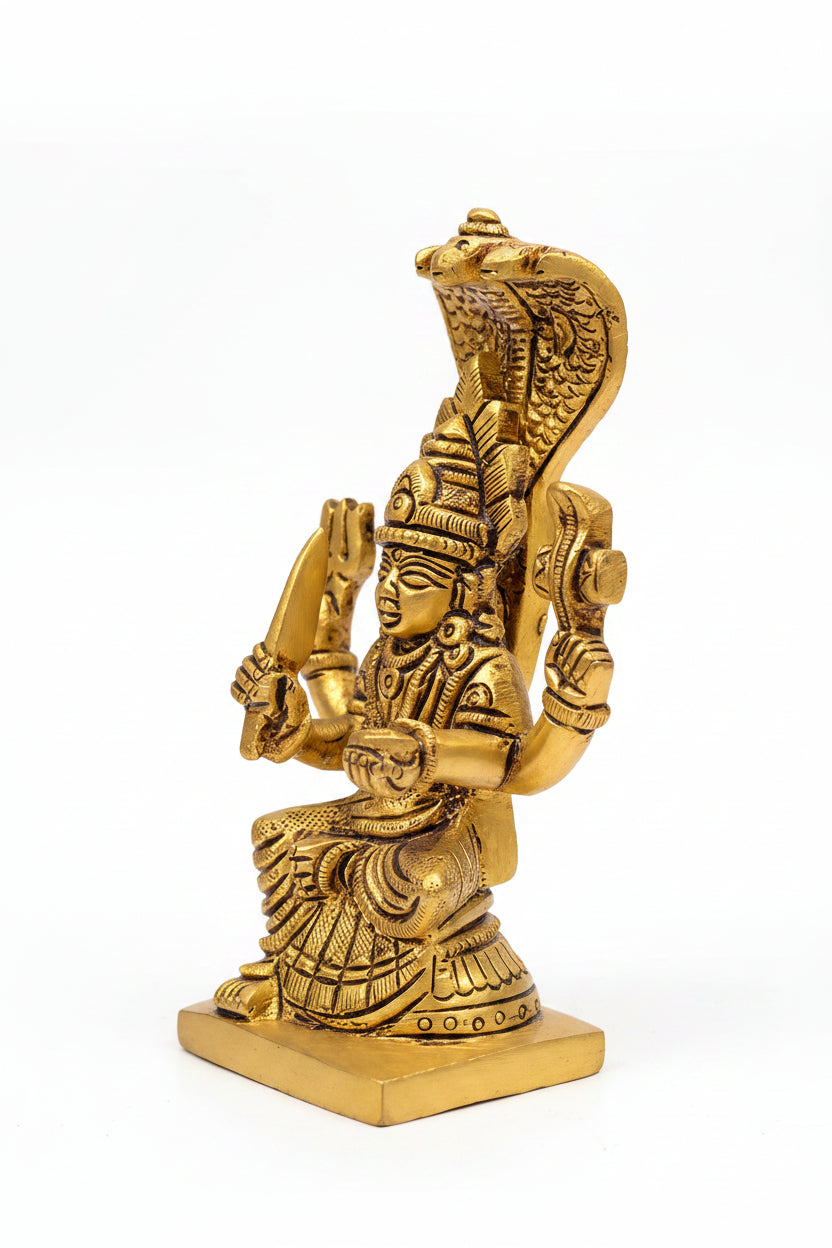 Mariyamman Brass Murti Handcrafted Idol 4.3 Inch for Home Temple and Puja - ManiMonk