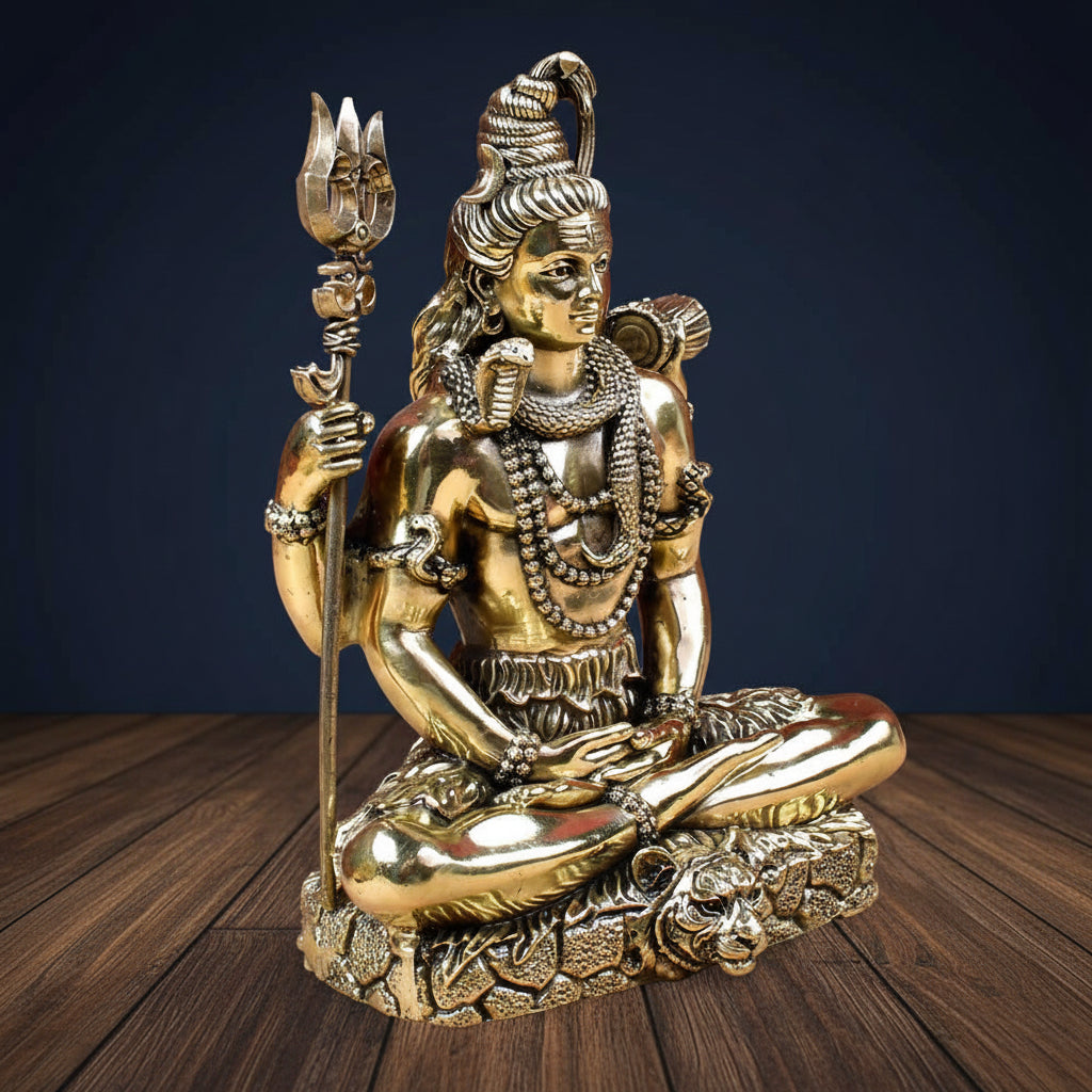 Meditating Shiva Ashtadhatu Idol-800 gms