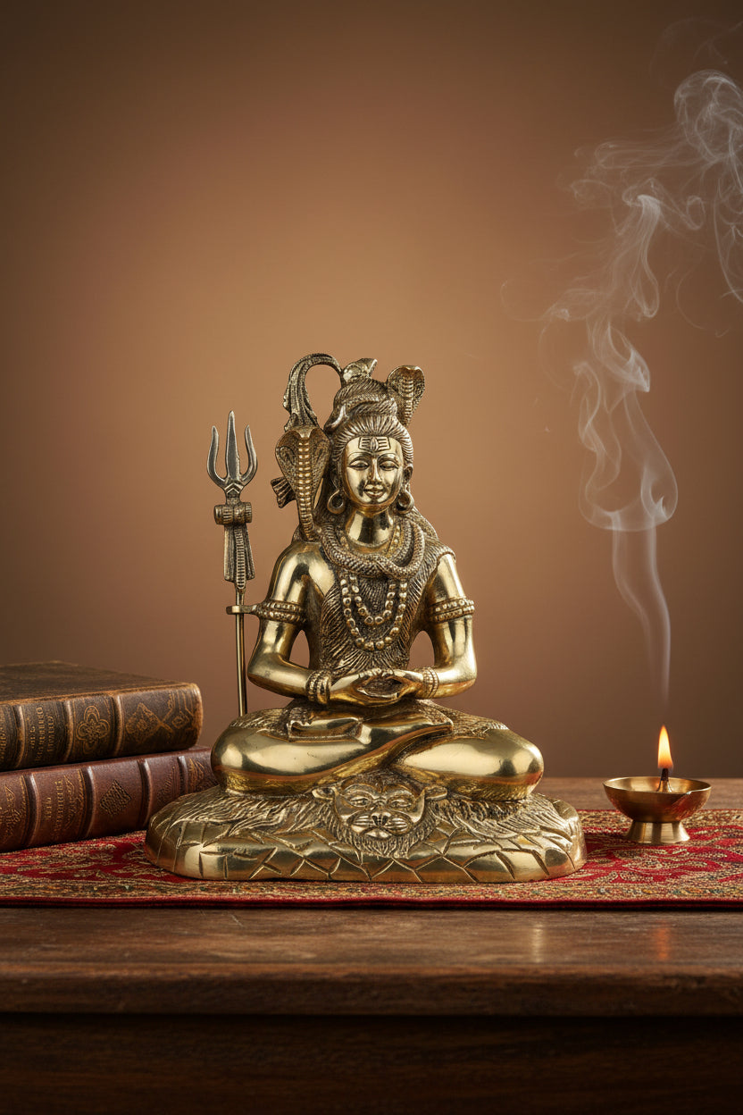 Meditation Mudra Shiva Brass Murti - ManiMonk