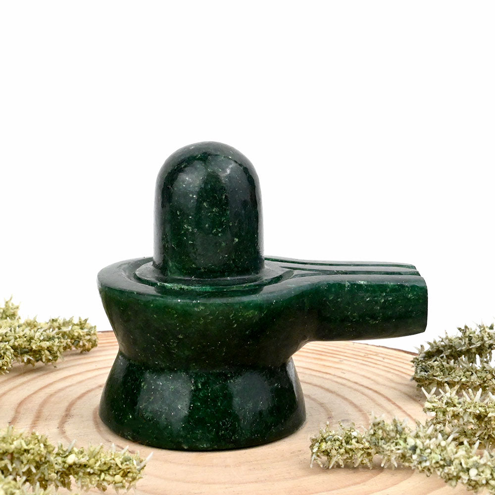 Green Jade Shivaling 200 to 210 gms