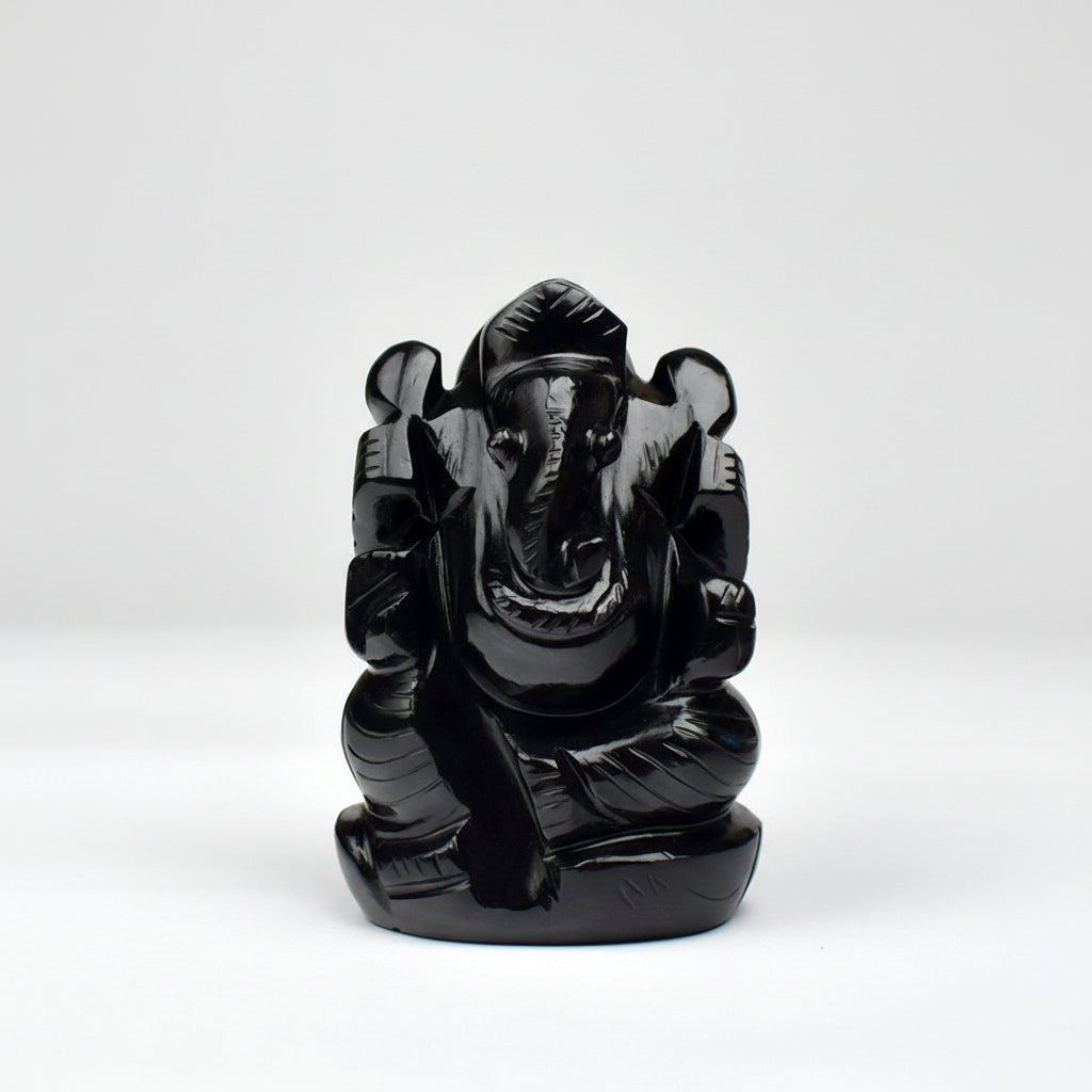 Black Agate Ganesh Idol - 283 gms