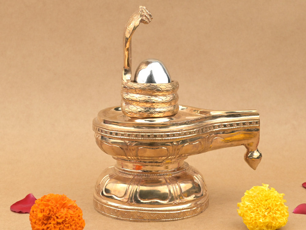 Parad Lingam in Bronze Yoni Base Jalhari