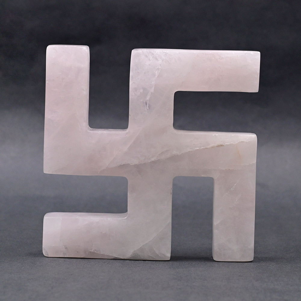 Rose Quartz Swastik - I
