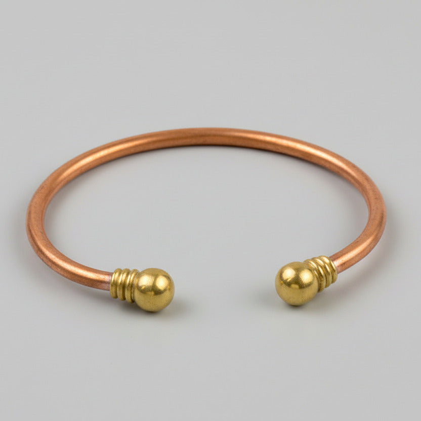 Plain Copper Kada (Brass Knobs)