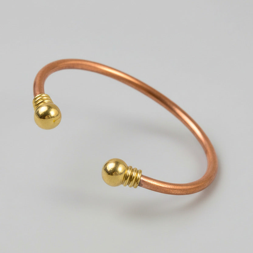 Plain Copper Kada (Brass Knobs)