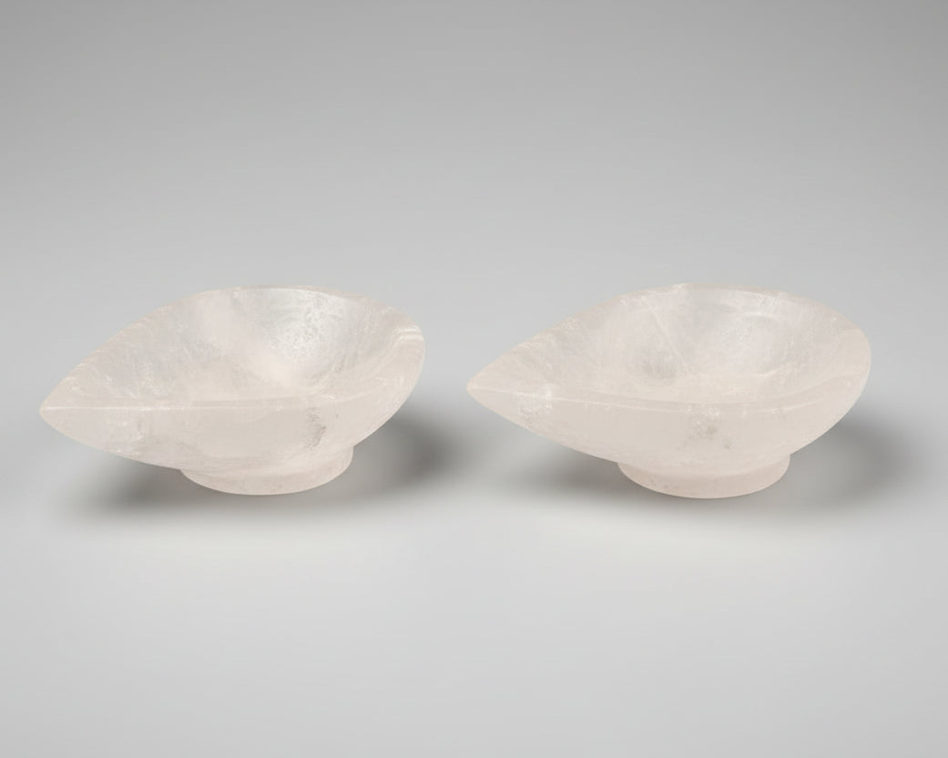 White Quartz Gemstone Diya (Set of 2)