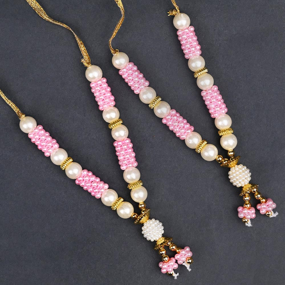 White & Pink Pearls Deity Garland Set of 2