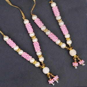 White & Pink Pearls Deity Garland Set of 2