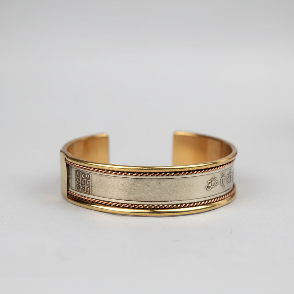 Chandra Moon Mantra Kada-Silver Finish