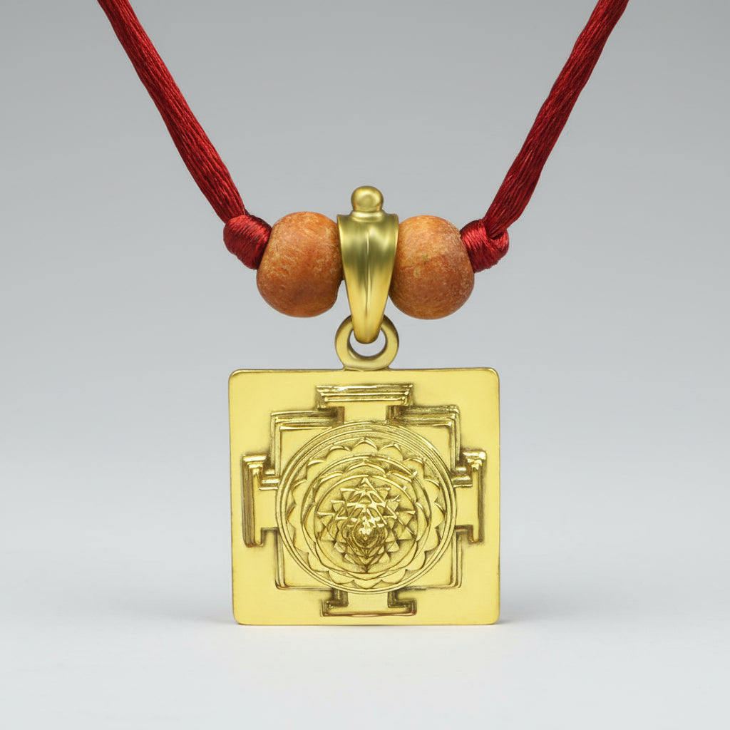 3D Shree Yantra Brass Pendant