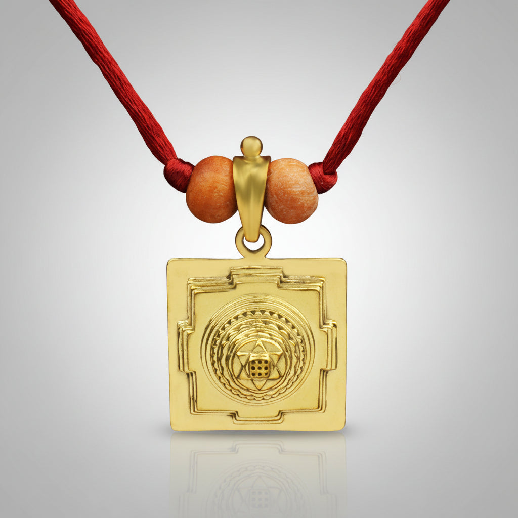 Kuber 3D Yantra Brass Pendant