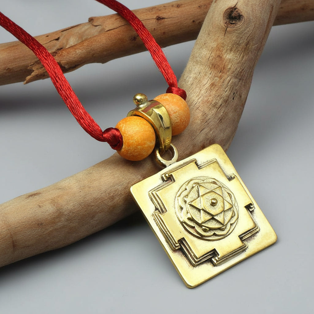 Krishna 3D Yantra Brass Pendant
