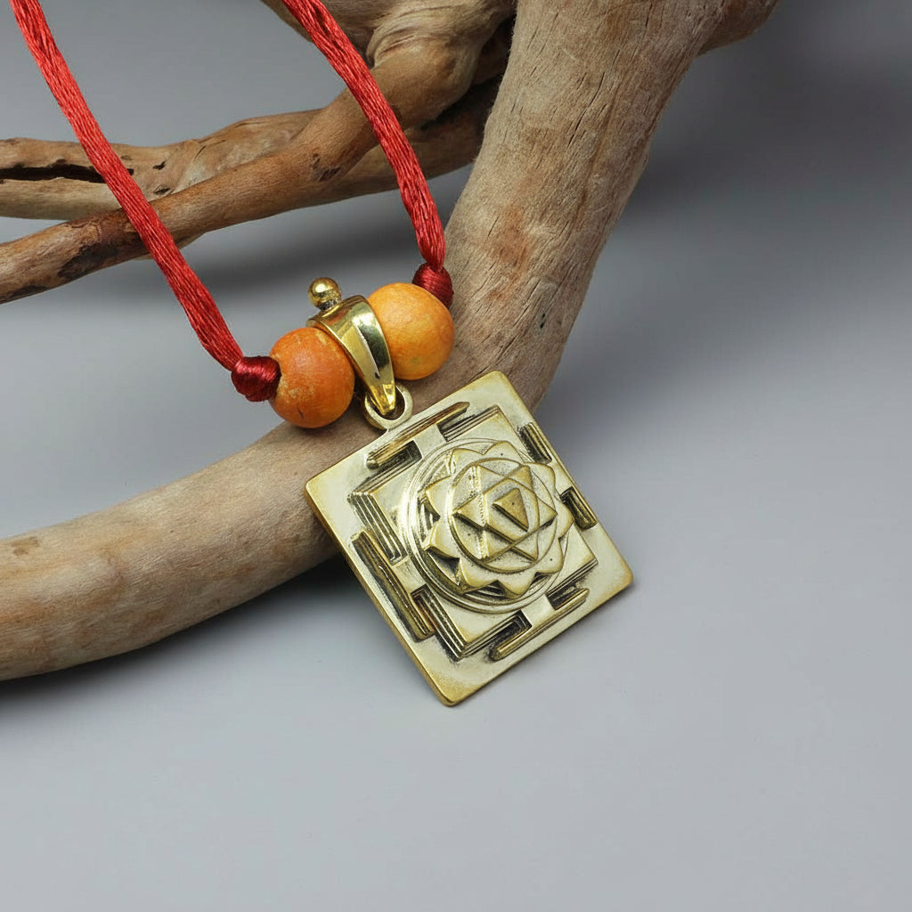 Gayatri 3D Yantra Brass Pendant