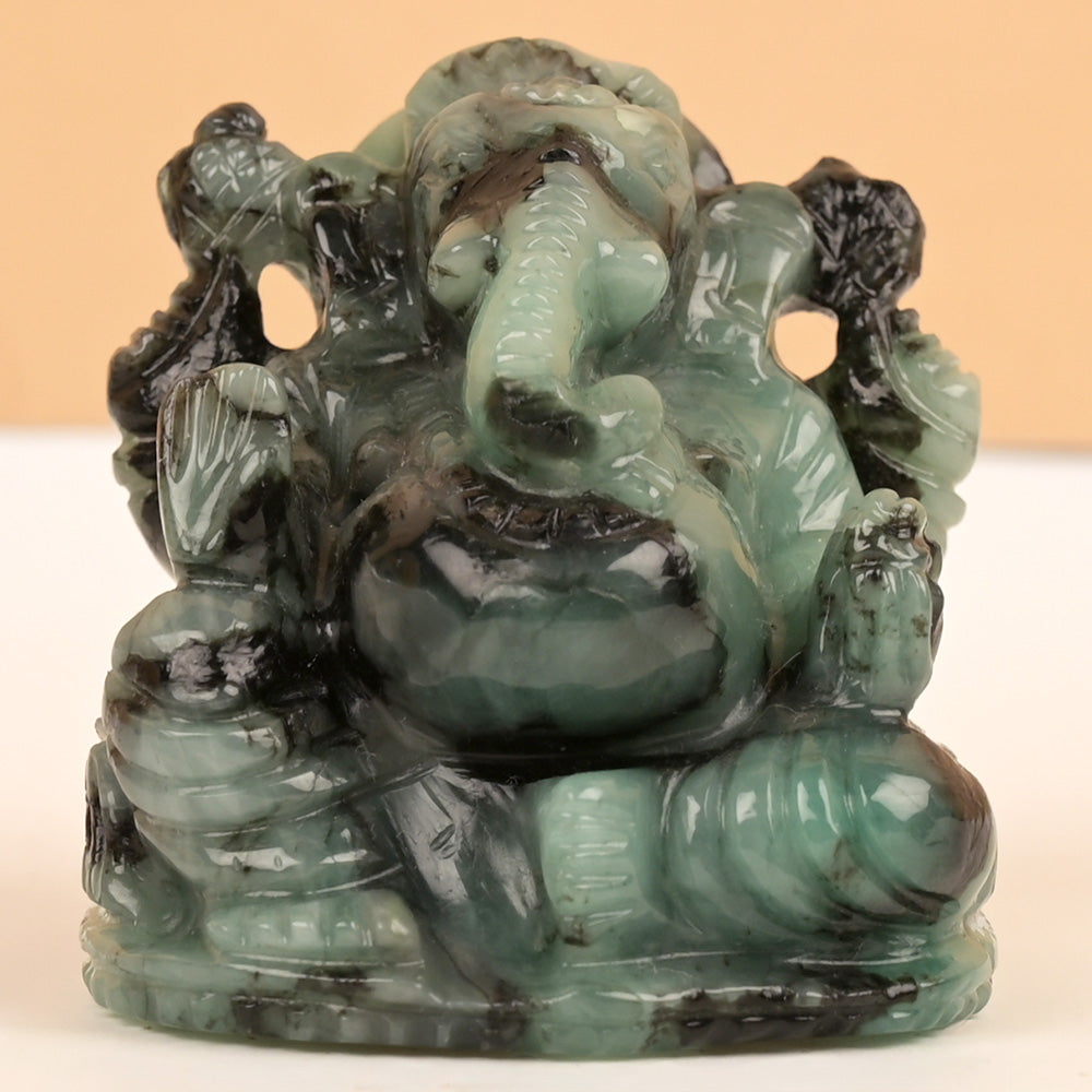 Emerald Ganesha Idol - 346.90 Carats