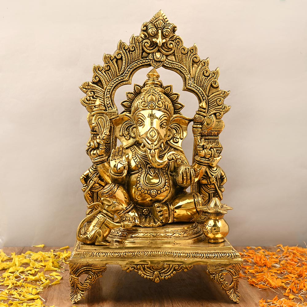 Prabhavali Arch Ganesha Brass Idol