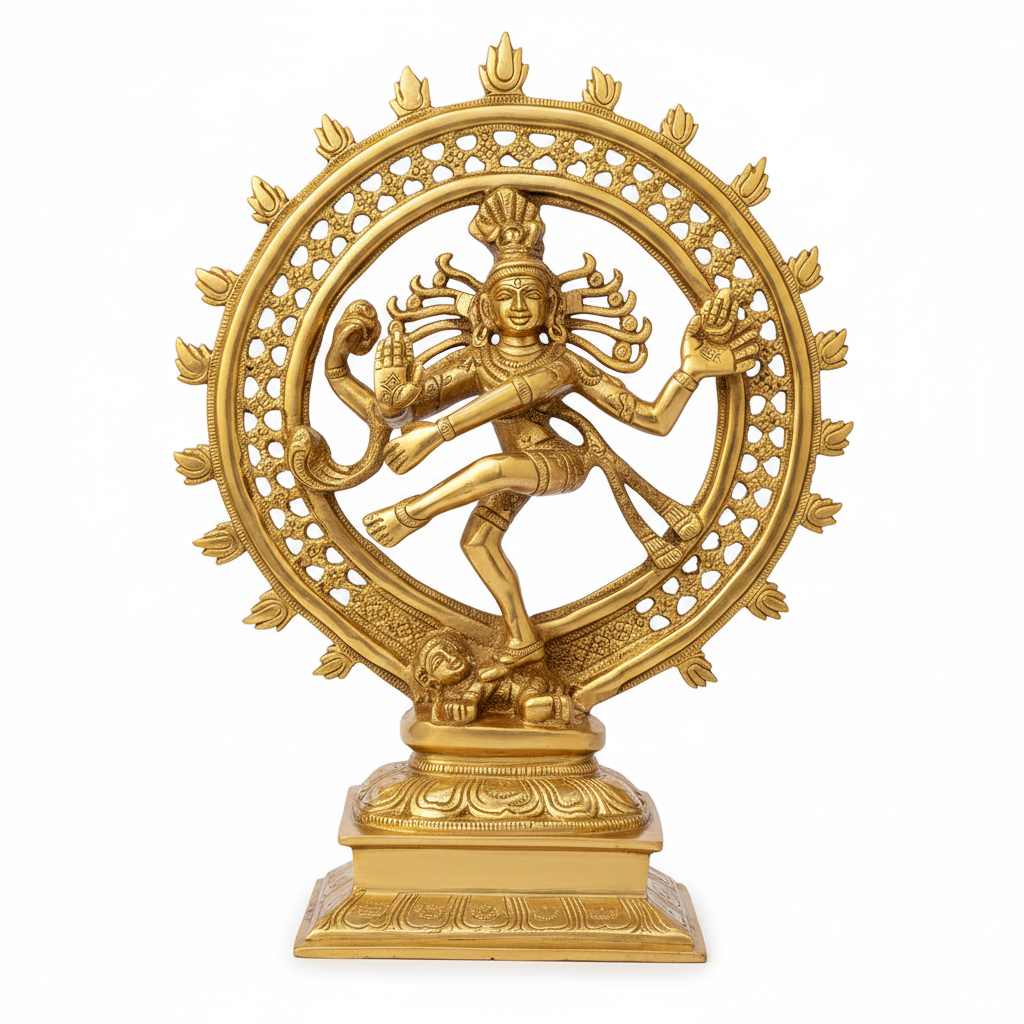 Nataraja Brass Idol Large 11 Inch Dancing Shiva Murti for Home Temple