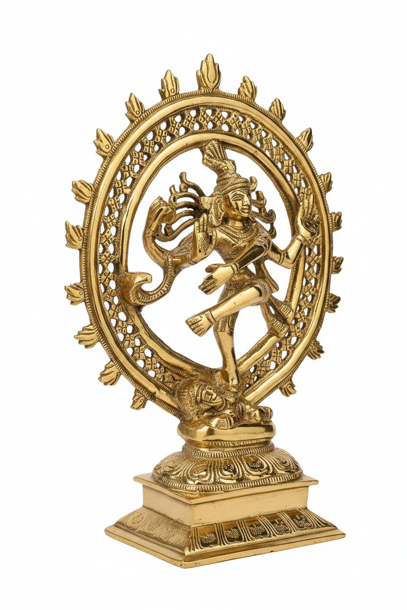 Nataraja Brass Idol Large 11 Inch Dancing Shiva Murti for Home Temple