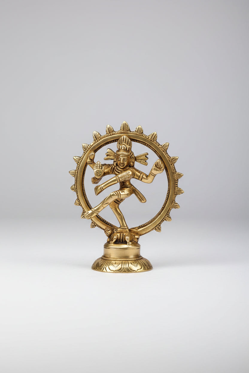 Nataraja Dancing Shiva Brass Idol | 3.9 Inch | Handcrafted Statue