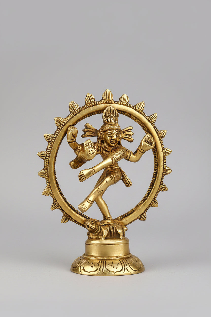 Nataraja Dancing Shiva Brass Idol | 3.9 Inch | Handcrafted Statue