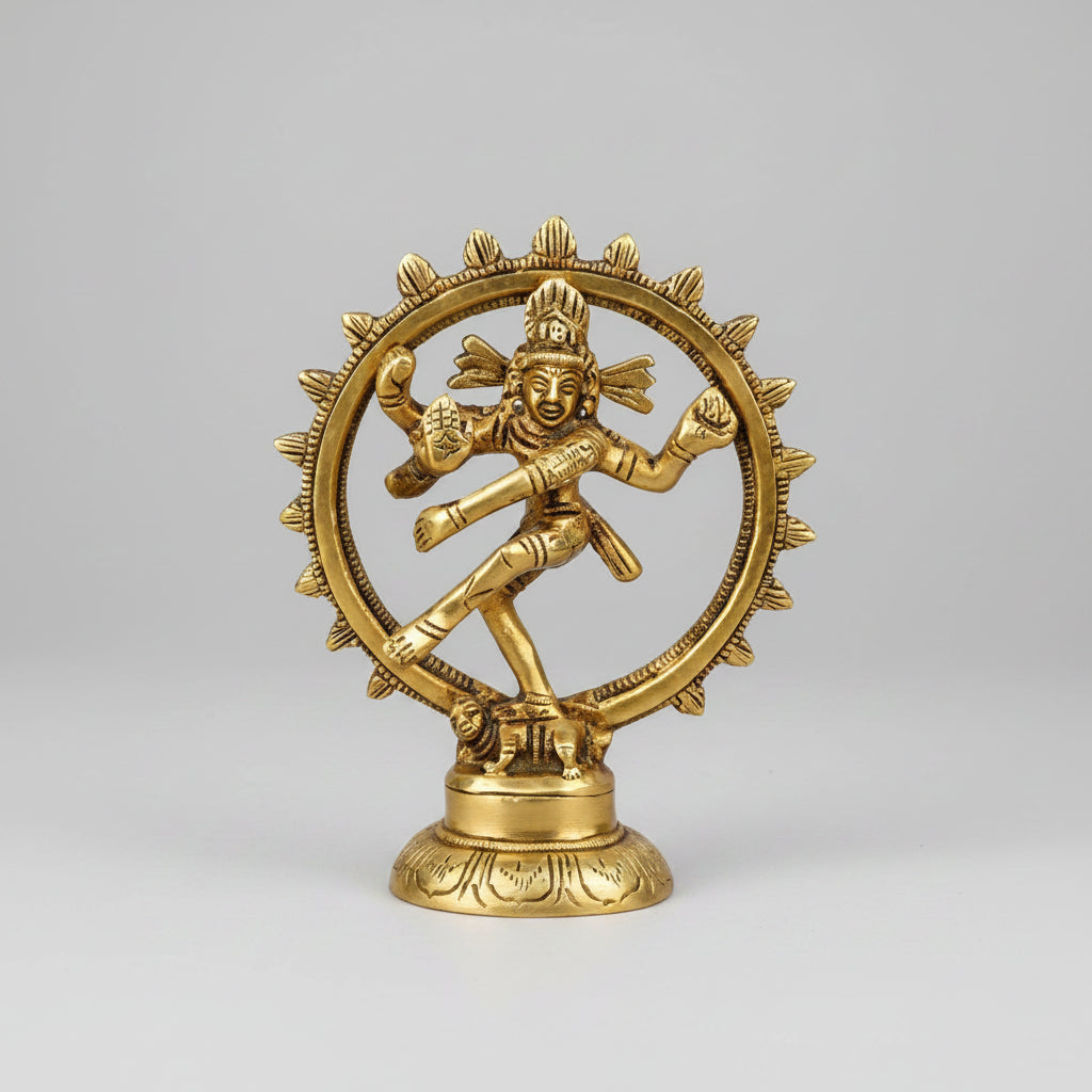 Nataraja Dancing Shiva Brass Idol | 3.9 Inch | Handcrafted Statue