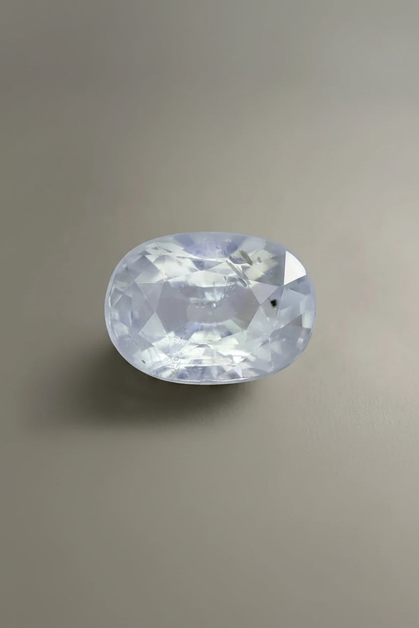 Natural White Sapphire Stone (Safed Pukhraj) – 4 Carat 