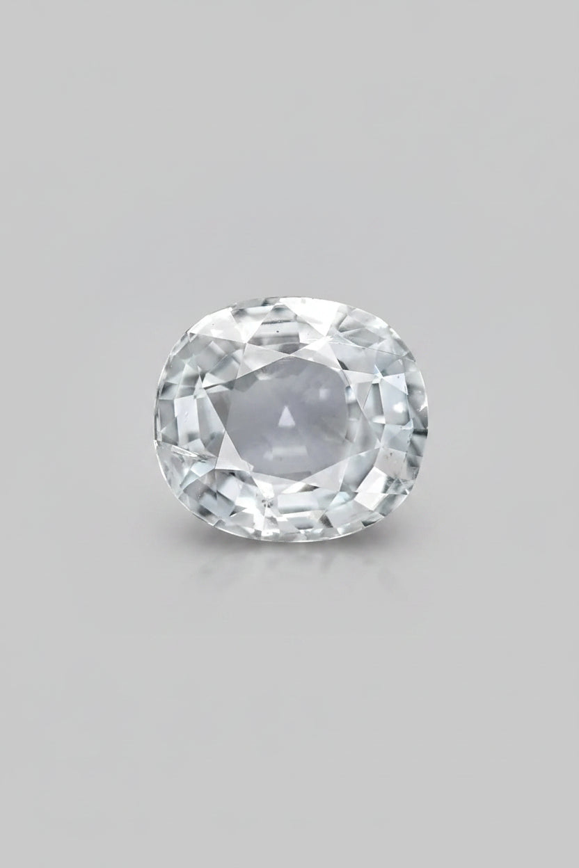 Natural White Sapphire Stone (Safed Pukhraj) – 5 Carat