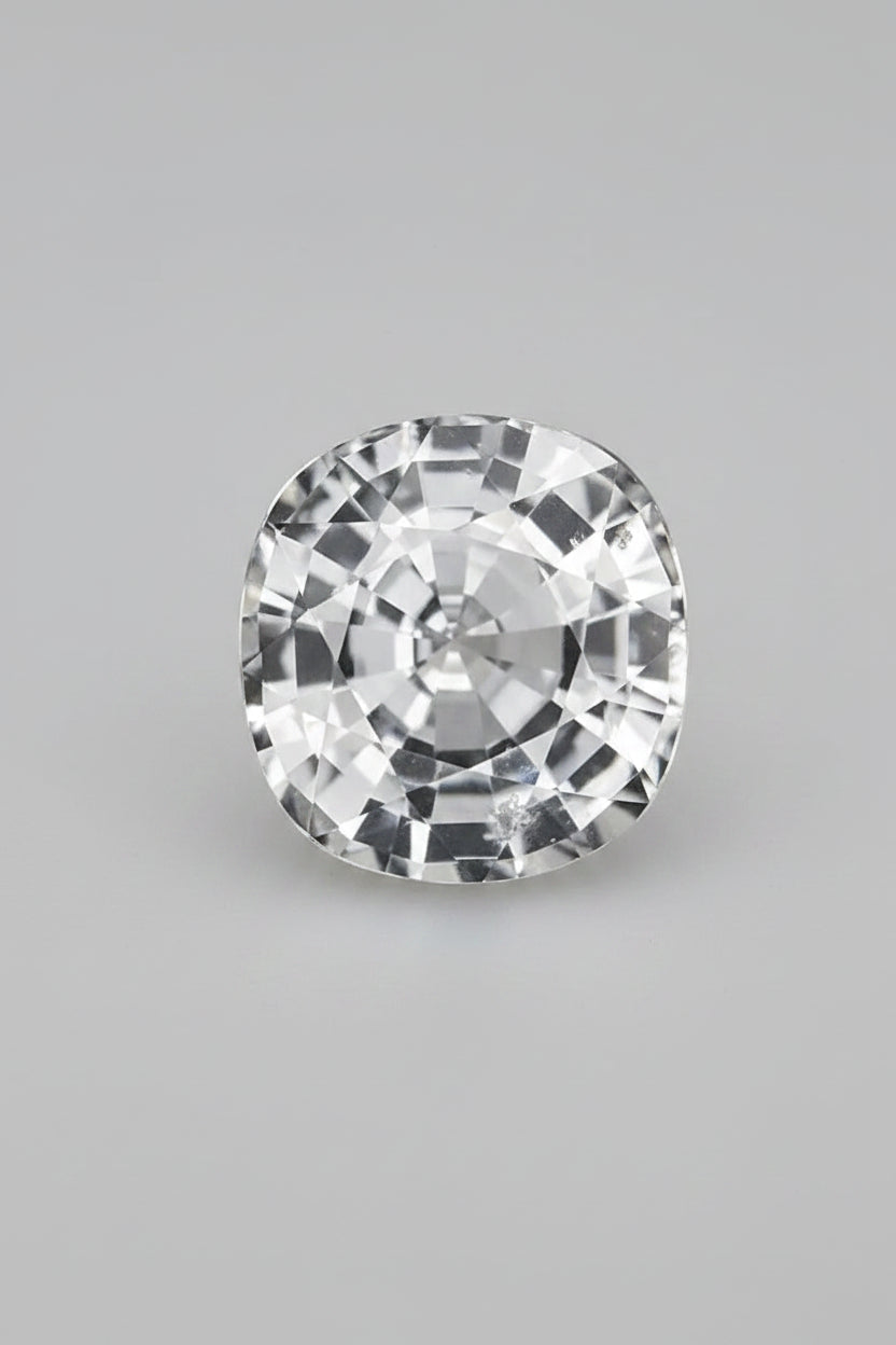 Natural White Sapphire Stone (Safed Pukhraj) – 6 Carat 