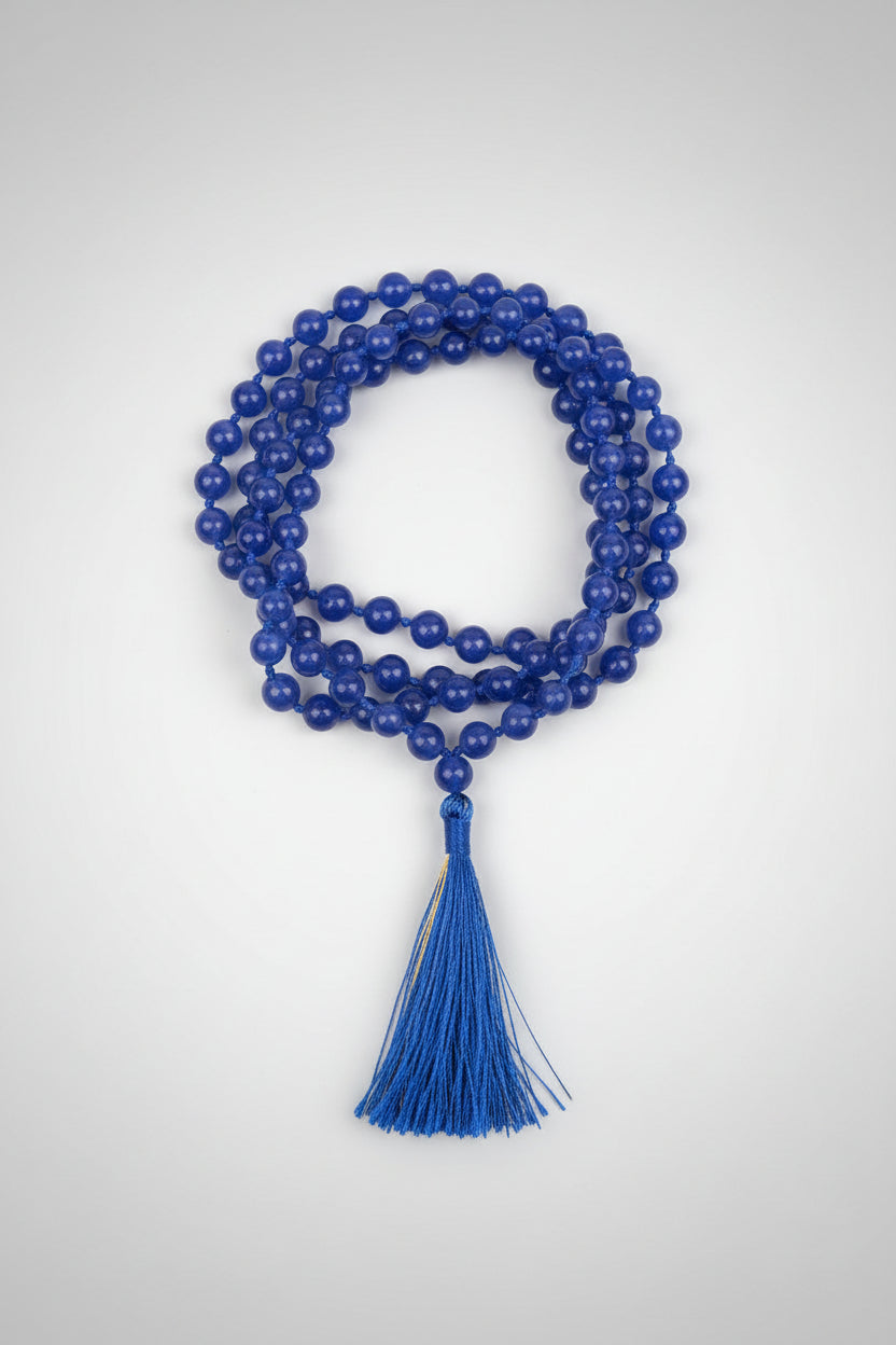 Natural Blue Jade Mala