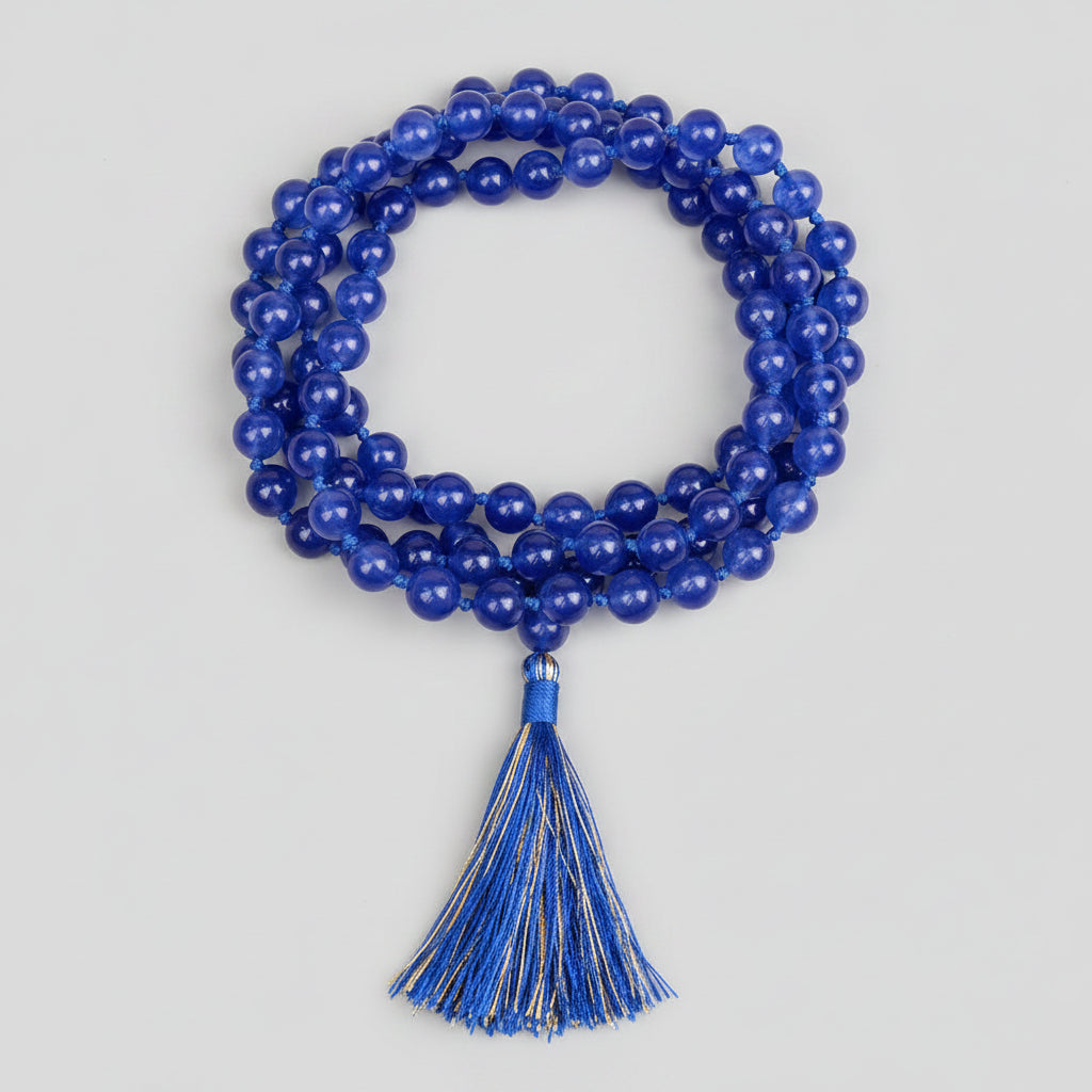 Natural Blue Jade Mala