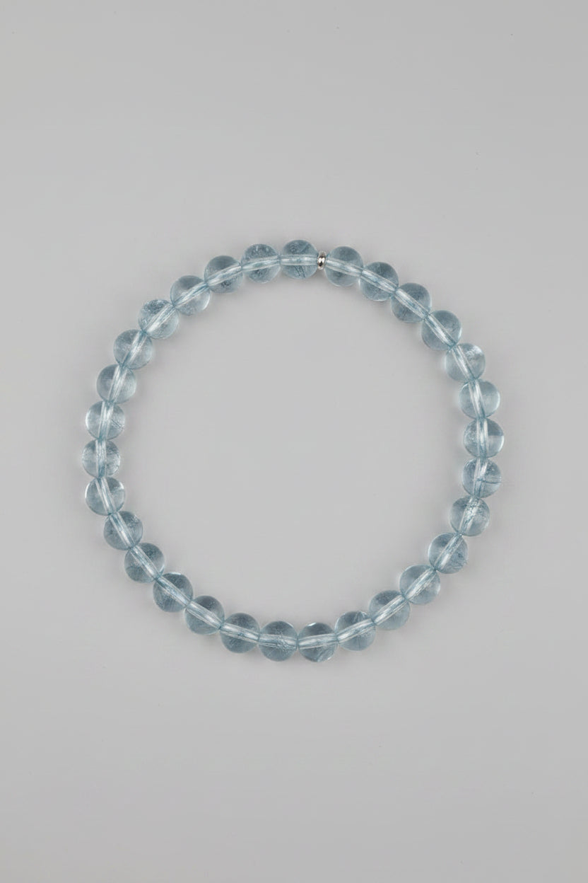 Mani Monk Natural Blue Topaz Bracelet – 8mm Gemstone Bracelet for Healing, Meditation & Positive Energy