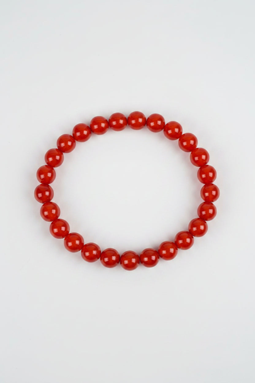Natural Carnelian Bracelet Design VI | 10mm Gemstone Bracelet for Healing, Meditation & Positive Energy - ManiMonk