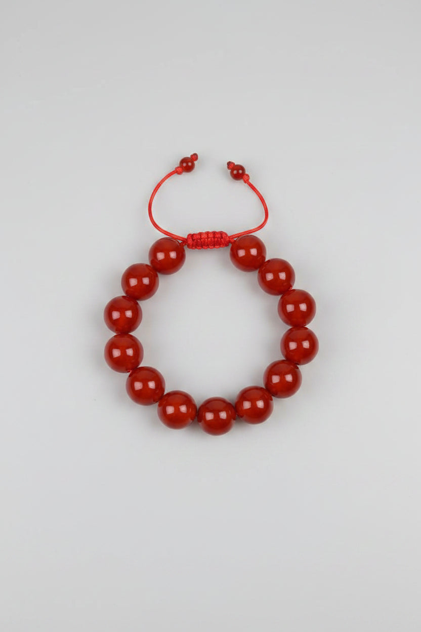 Natural Carnelian Bracelet | Large Bead Gemstone Bracelet for Healing, Meditation & Positive Energy - ManiMonk