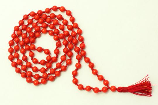 Natural Coral Mala (5 mm)-108+1 Beads Gemstone - ManiMonk