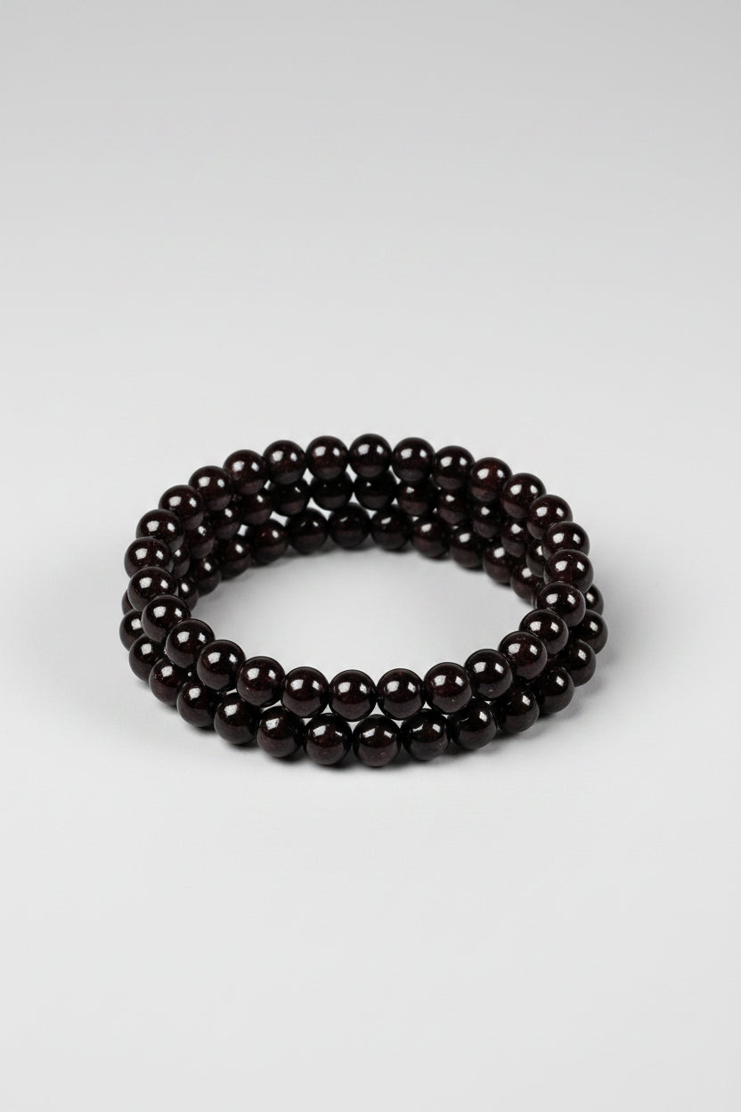 Natural Garnet Beads Spiral Stack Bracelet | Gemstone Bracelet for Healing & Positive Energy - ManiMonk