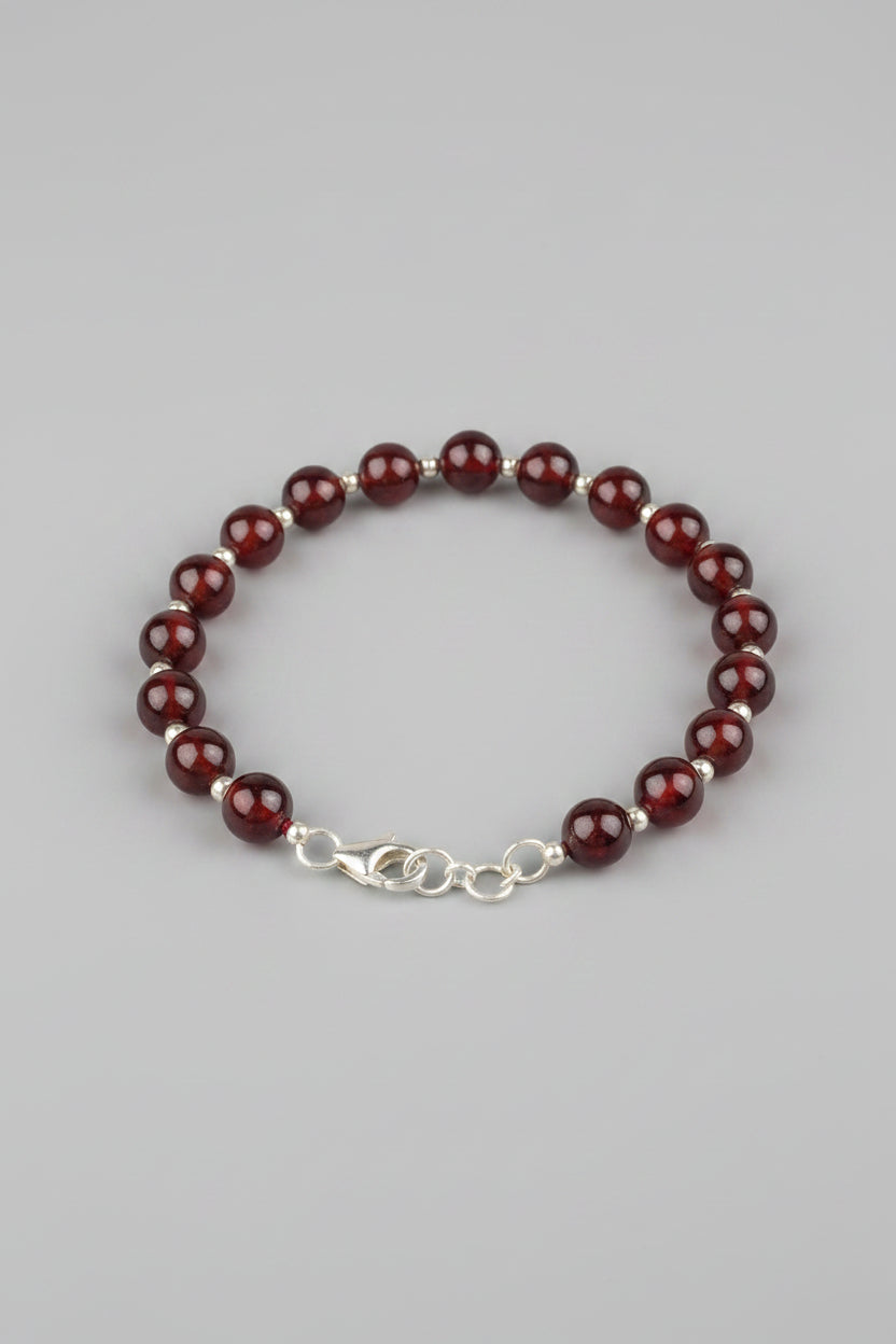 Natural Gomed Gemstone Bracelet | 925 Silver Ball | 8mm | Healing & Meditation - ManiMonk