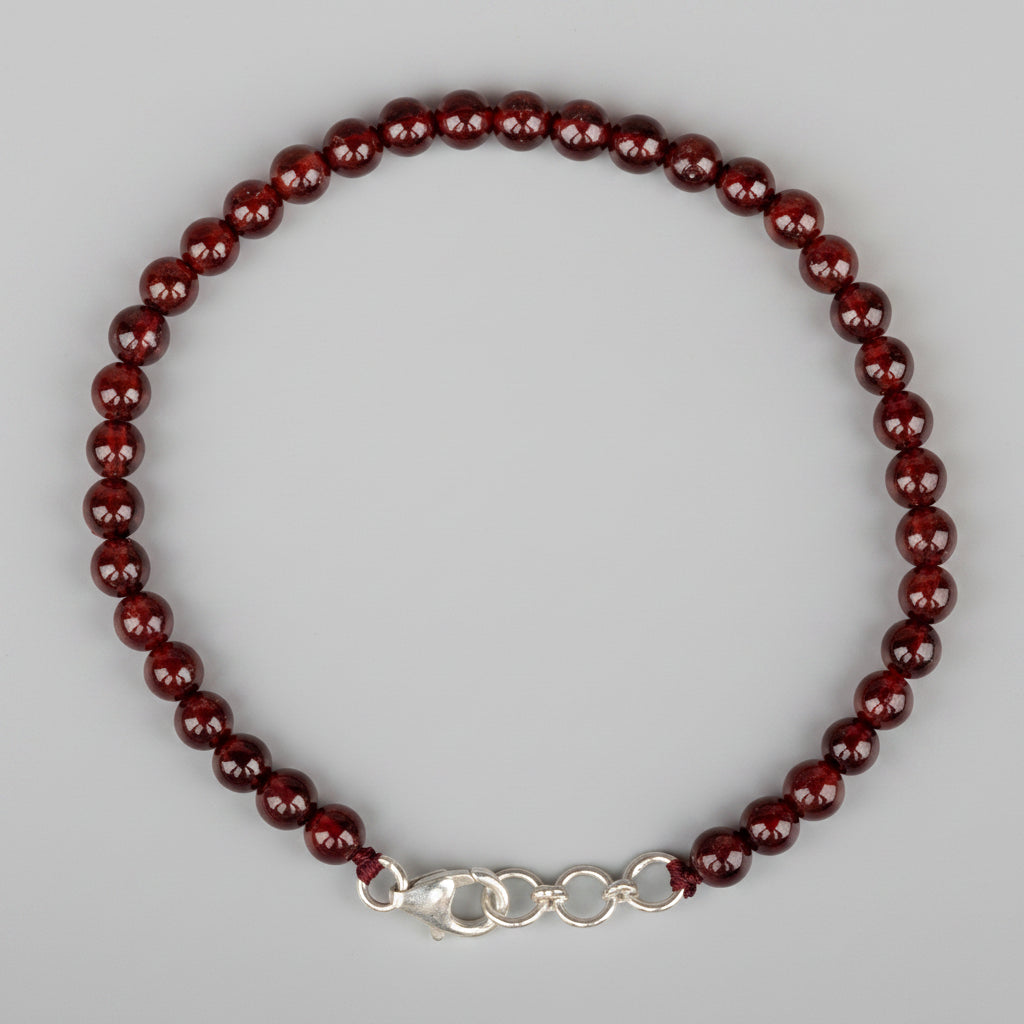 Natural Gomed 925 Silver Hook Bracelet – 5mm Gemstone Bracelet - ManiMonk