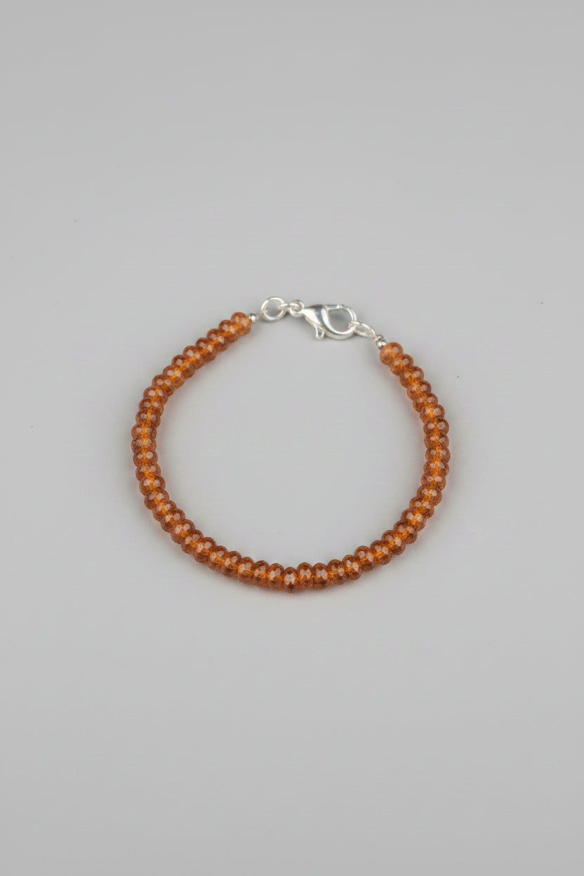 Natural Gomed (Hessonite Garnet) Faceted Button Beads Bracelet | Healing, Meditation & Positive Energy - ManiMonk