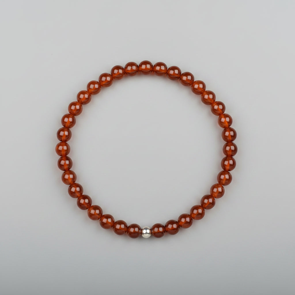 Natural Gomed (Hessonite) Bracelet – 5mm Gemstone Bracelet for Healing, Meditation & Positive Energy - ManiMonk
