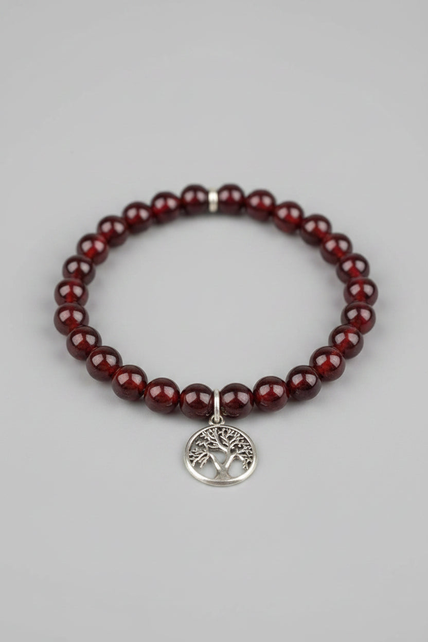 Natural Gomed Hessonite Tree of Life Bracelet | Gemstone Bracelet for Healing & Positive Energy - ManiMonk
