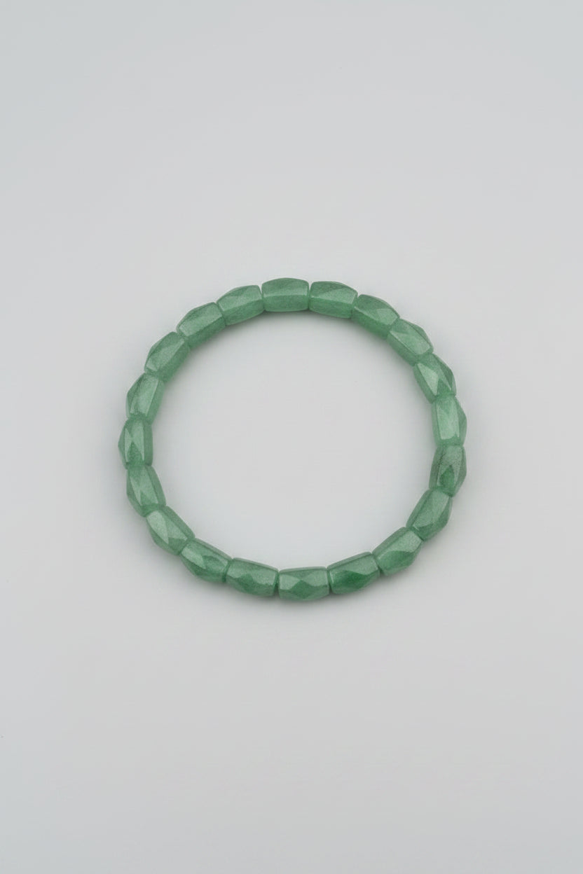 Natural Green Jade Bracelet | Square Beads Gemstone Bracelet for Healing & Meditation - ManiMonk